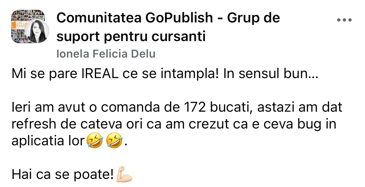 Mesaj din comunitatea GoPublish 10