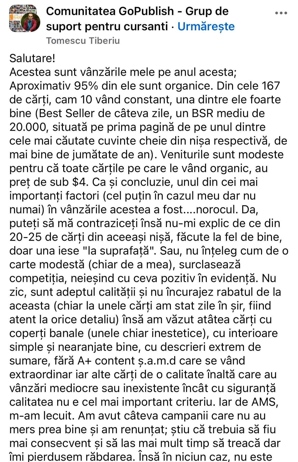 Mesaj din comunitatea GoPublish 3