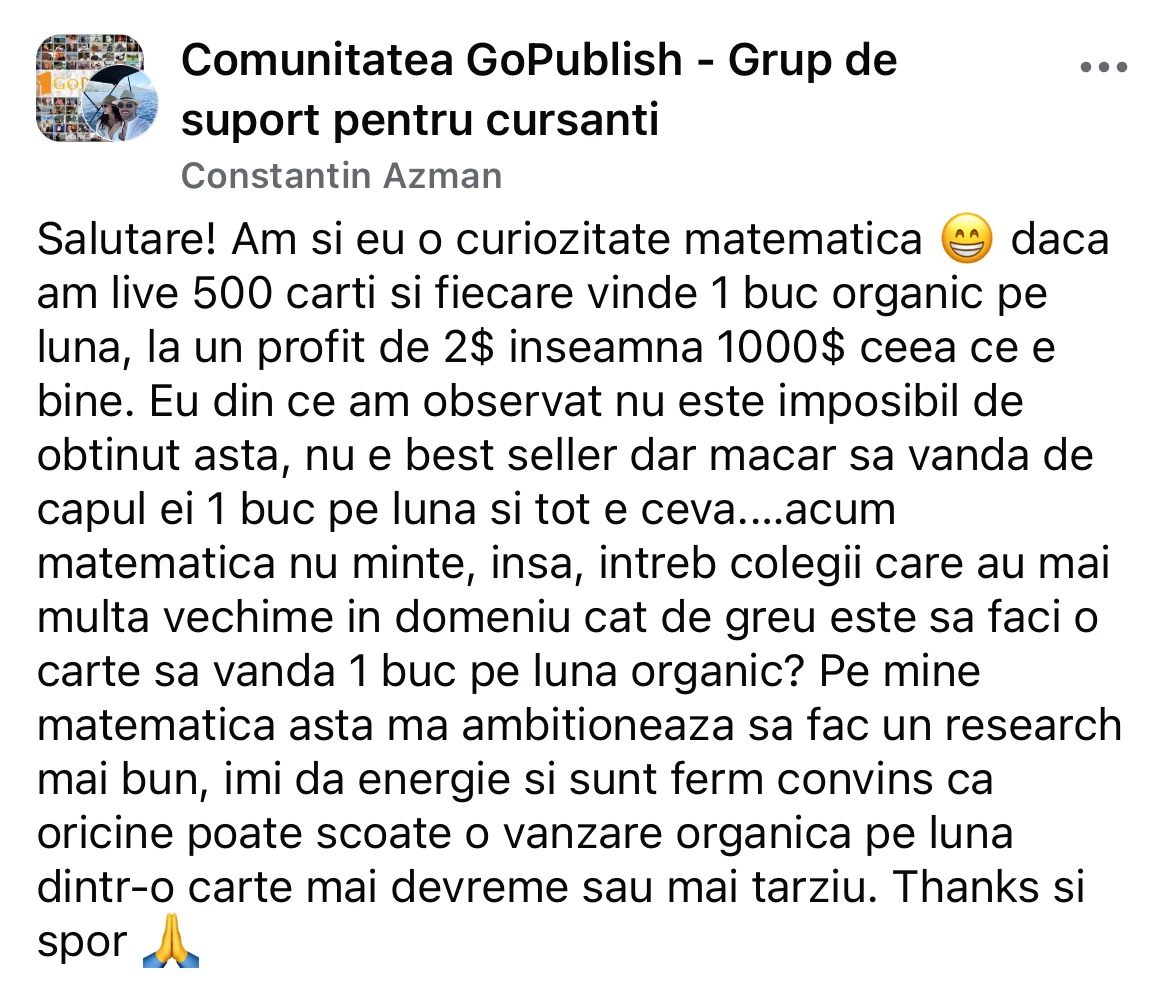 Mesaj din comunitatea GoPublish 4
