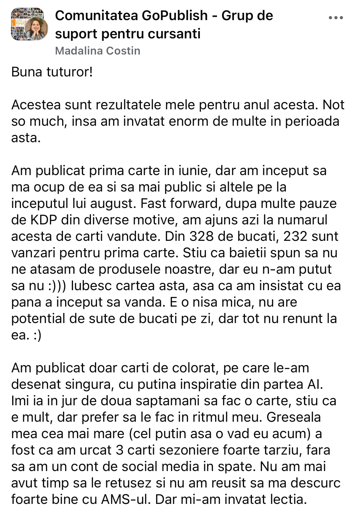 Mesaj din comunitatea GoPublish 6